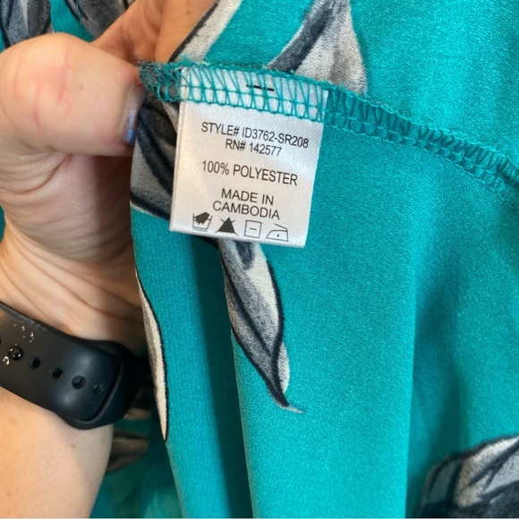 Iris Staycation Mini Wrap Dress Sea Foam Green Floral NWT Small - Picture 6 of 7